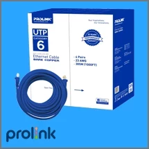 Prolink UTP 23AWG 0.53mm Cable Bare Copper Lan Cable CAT6 23U-BLU )/ Full Copper(SN0070024 )